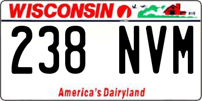 WI license plate 238NVM