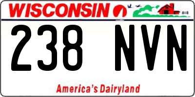 WI license plate 238NVN