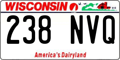 WI license plate 238NVQ