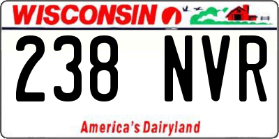 WI license plate 238NVR