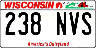 WI license plate 238NVS