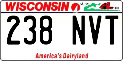 WI license plate 238NVT