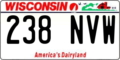 WI license plate 238NVW