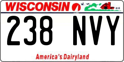 WI license plate 238NVY