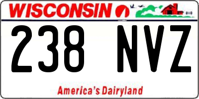 WI license plate 238NVZ