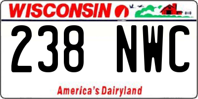 WI license plate 238NWC
