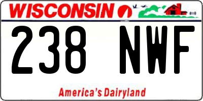 WI license plate 238NWF