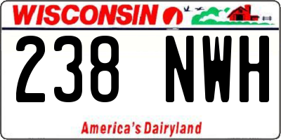 WI license plate 238NWH
