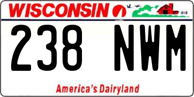 WI license plate 238NWM