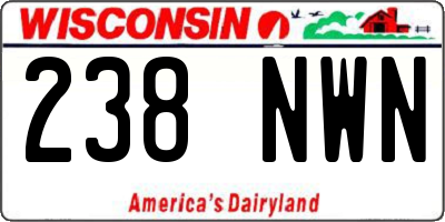 WI license plate 238NWN