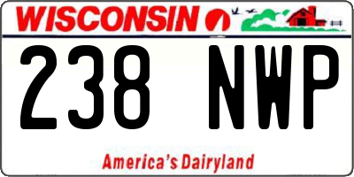 WI license plate 238NWP