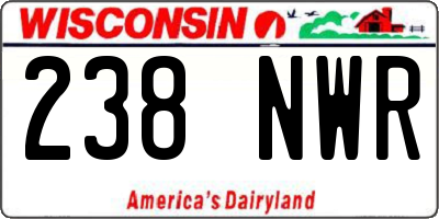 WI license plate 238NWR