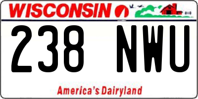 WI license plate 238NWU