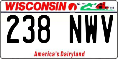 WI license plate 238NWV