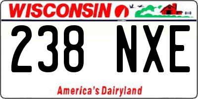 WI license plate 238NXE