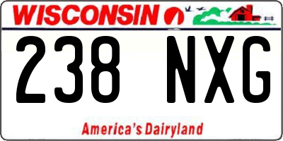 WI license plate 238NXG