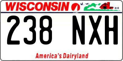 WI license plate 238NXH