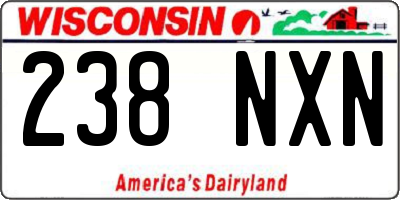 WI license plate 238NXN