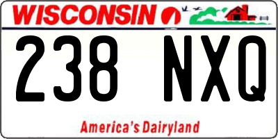 WI license plate 238NXQ
