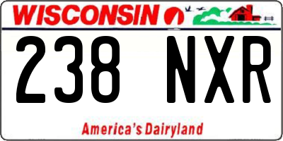WI license plate 238NXR