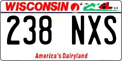 WI license plate 238NXS