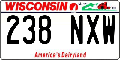 WI license plate 238NXW