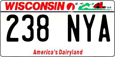 WI license plate 238NYA