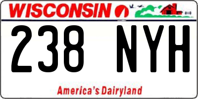 WI license plate 238NYH