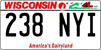 WI license plate 238NYI