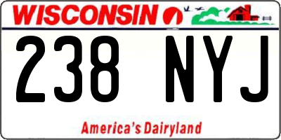 WI license plate 238NYJ