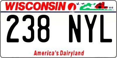 WI license plate 238NYL