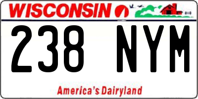 WI license plate 238NYM