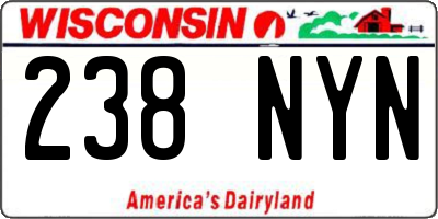 WI license plate 238NYN