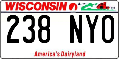 WI license plate 238NYO