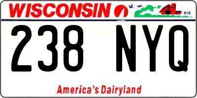 WI license plate 238NYQ