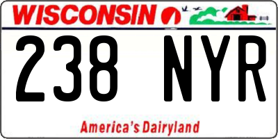 WI license plate 238NYR