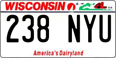 WI license plate 238NYU