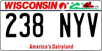 WI license plate 238NYV