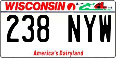 WI license plate 238NYW