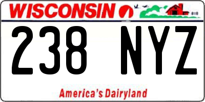 WI license plate 238NYZ