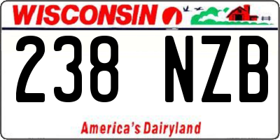 WI license plate 238NZB