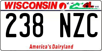 WI license plate 238NZC