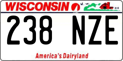 WI license plate 238NZE