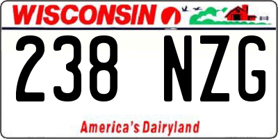 WI license plate 238NZG