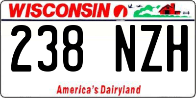 WI license plate 238NZH