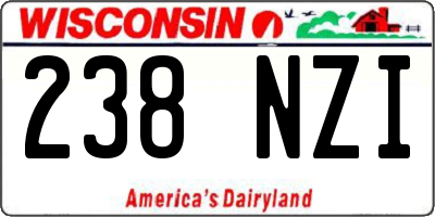 WI license plate 238NZI