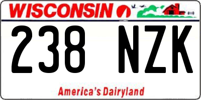 WI license plate 238NZK