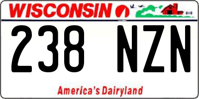 WI license plate 238NZN