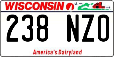 WI license plate 238NZO