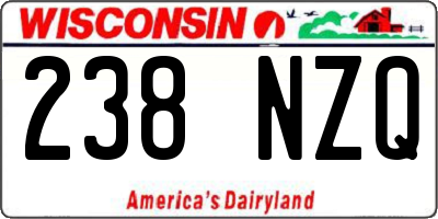 WI license plate 238NZQ